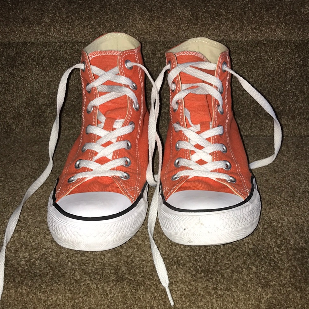 Orange high top Converse